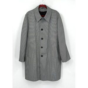 vintage 60s CROWNWEAR coat jacket trench polyester check removeable liner L 44R